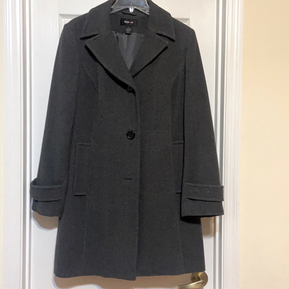 Style&Co. gray wool peacoat - size L ⚡️LIKE NEW⚡️